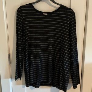 Chico's Black Top with Gold Stripes